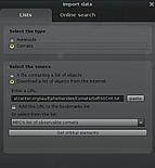 Pobieranie efemeryd komet z sieci w Stellarium